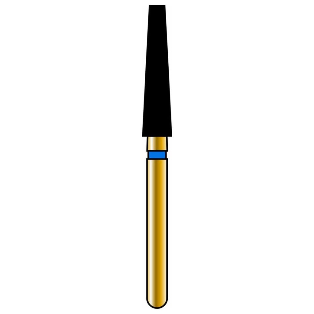 Flat End Taper Gold Diamond Burs