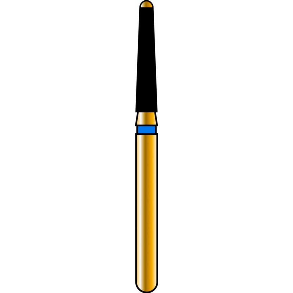 Round End Taper with Safe End Gold Diamond Burs