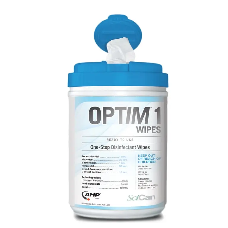 OPTIM 1 Wipes 6" x 7" CANISTER (160 sheets)
