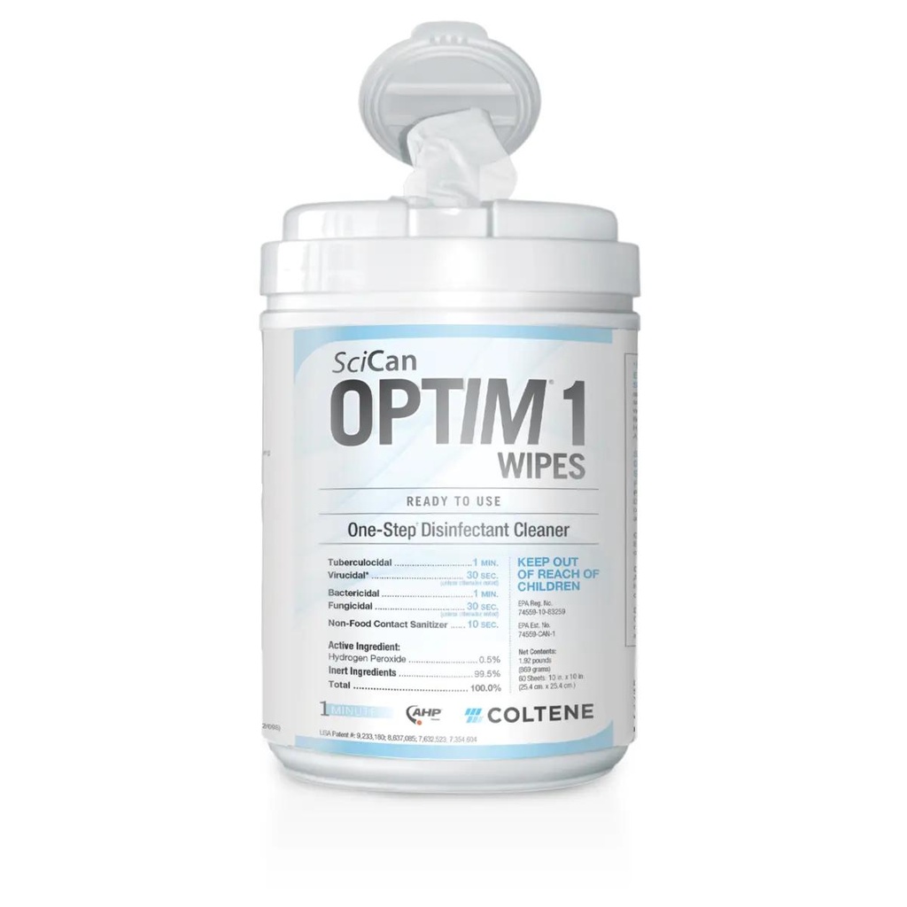 OPTIM 1 Wipes 10" x 10" - CANISTER (60 sheets)