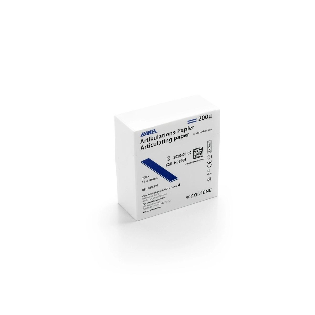Hanel Articulating Paper 200µ 18 x 50mm Strips Blue