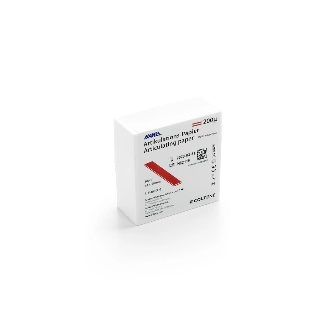 Hanel Articulating Paper 200µ 18 x 50mm Strips Red