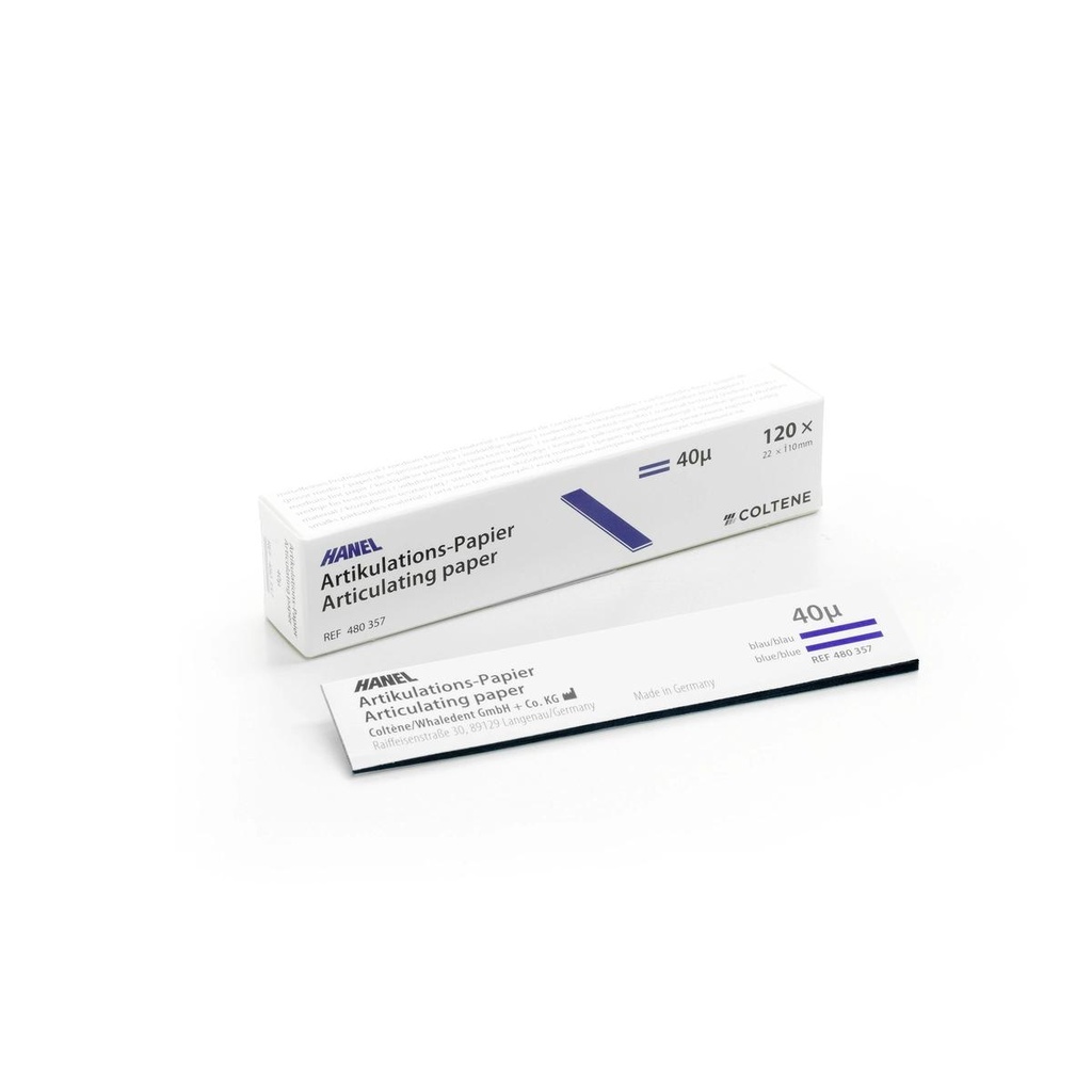Hanel Articulating Paper 40µ Strips 22x 110 mm Blue