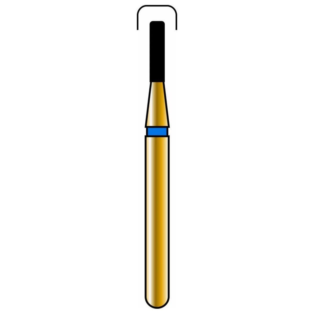 Rounded Edge Cylinder Gold Diamond Burs