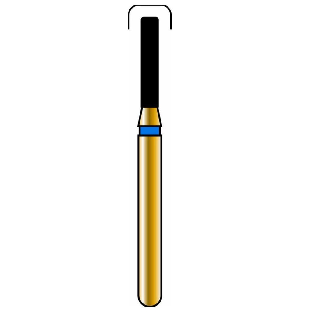 Rounded Edge Cylinder Gold Diamond Burs