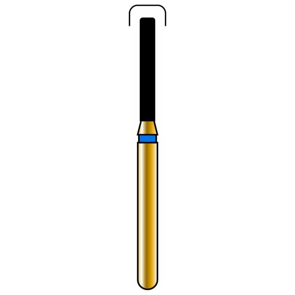 Rounded Edge Cylinder Gold Diamond Burs