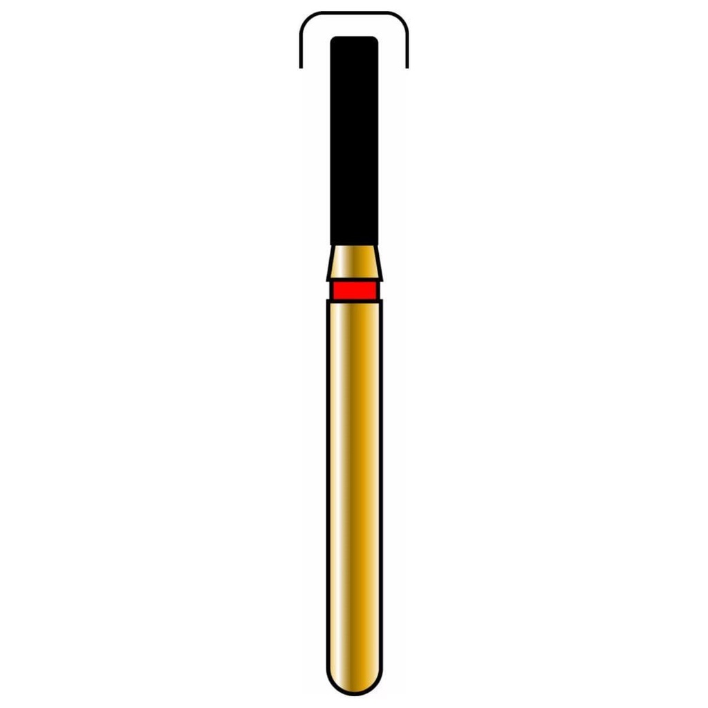 Rounded Edge Cylinder Gold Diamond Burs
