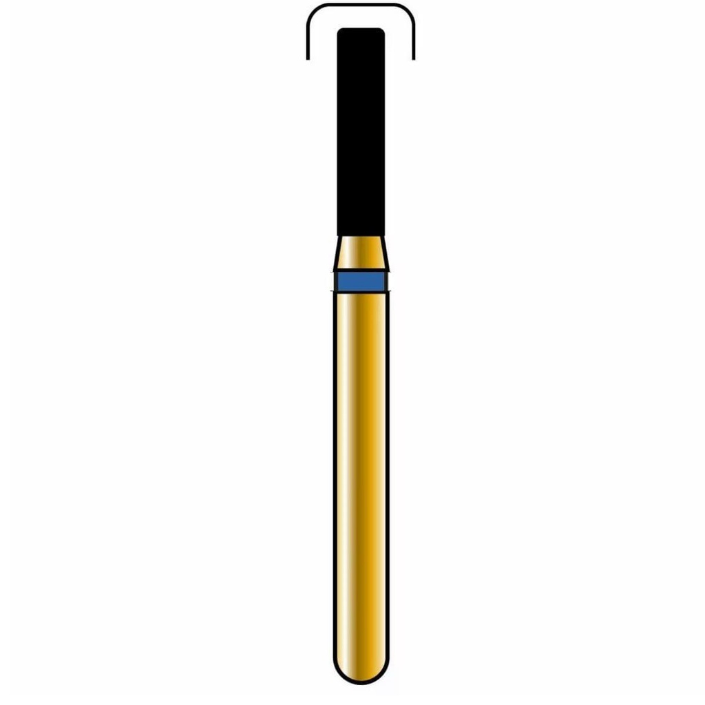 Rounded Edge Cylinder Gold Diamond Burs