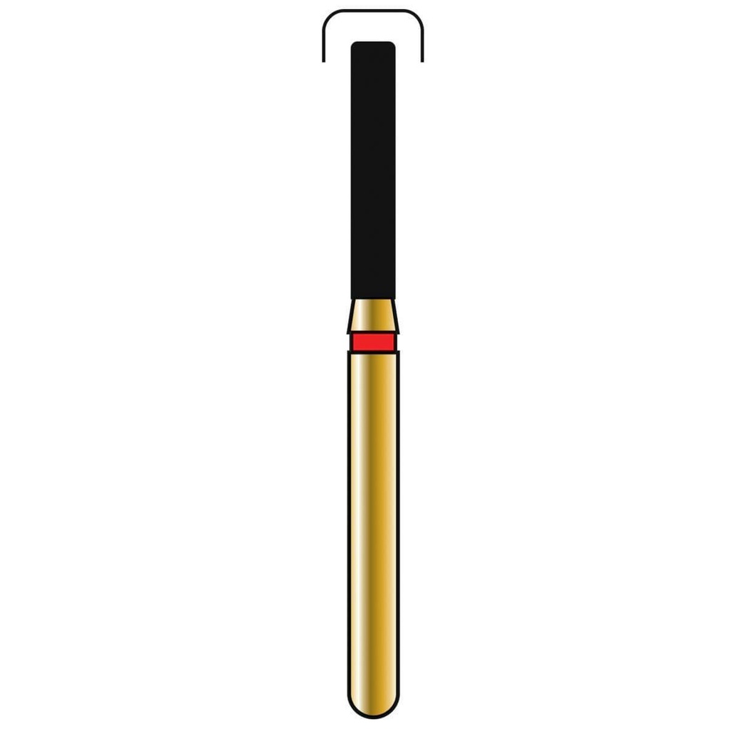 Rounded Edge Cylinder Gold Diamond Burs