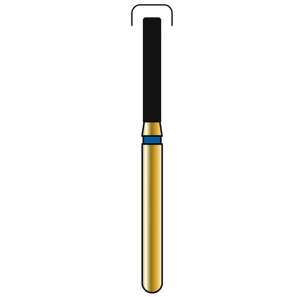 Rounded Edge Cylinder Gold Diamond Burs