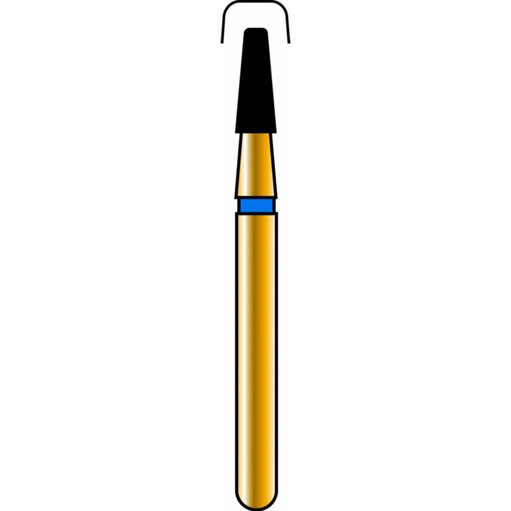 Rounded Edge Taper Gold Diamond Burs