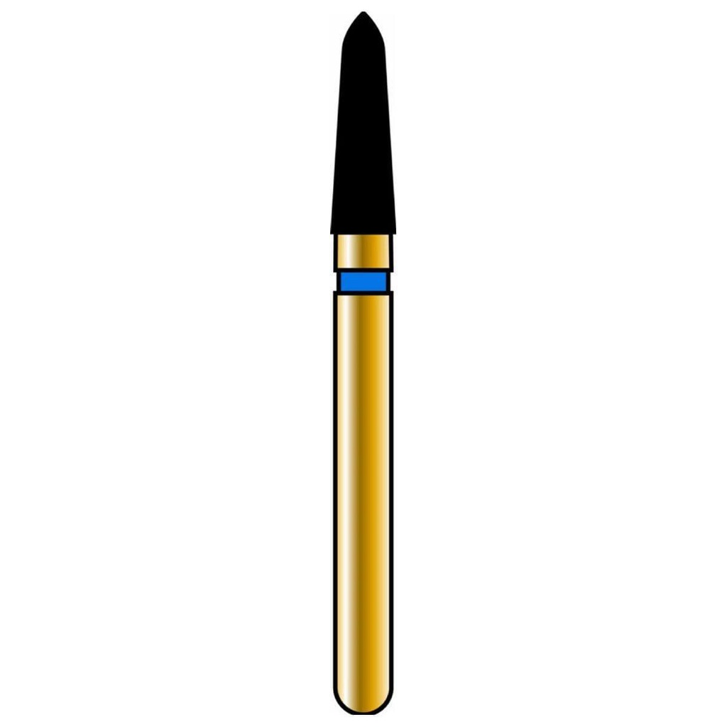 Tapered Torpedo/Curettage Gold Diamond Burs