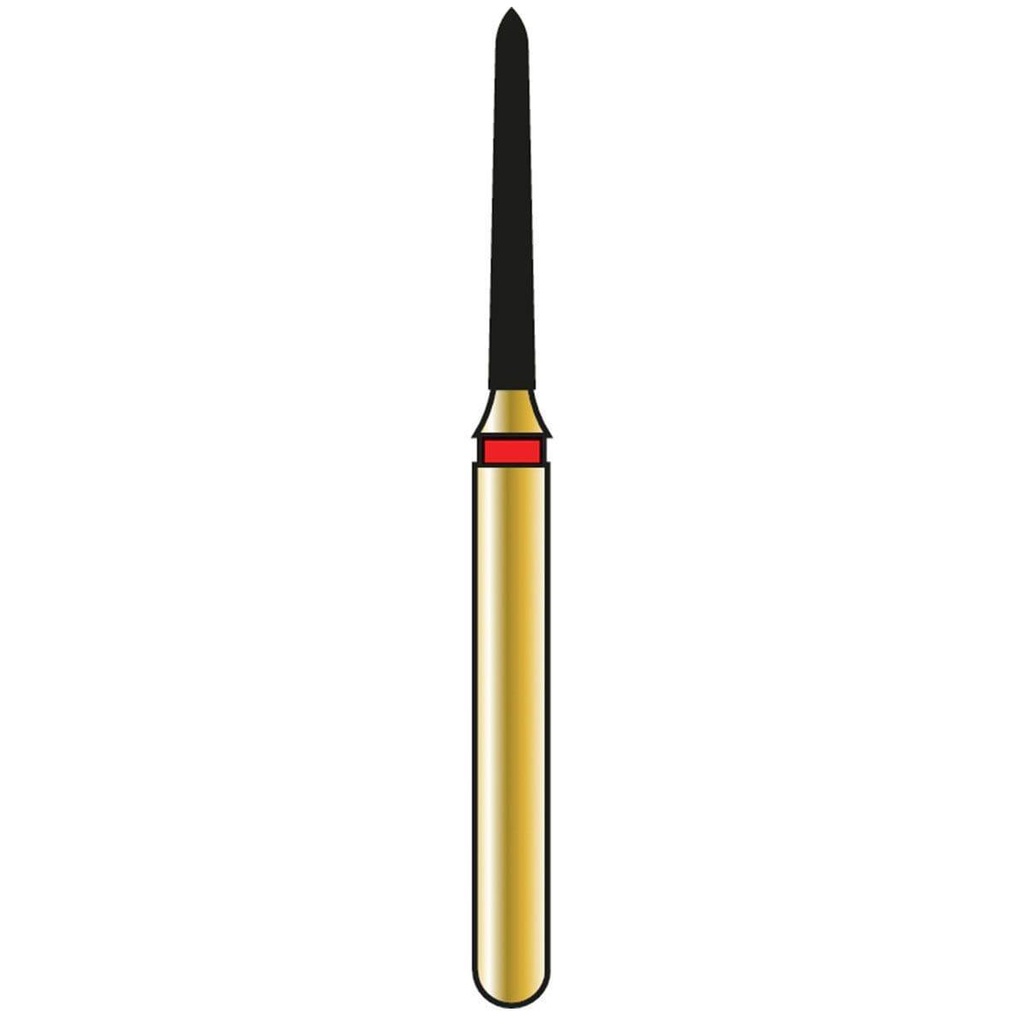 Tapered Torpedo/Curettage Gold Diamond Burs