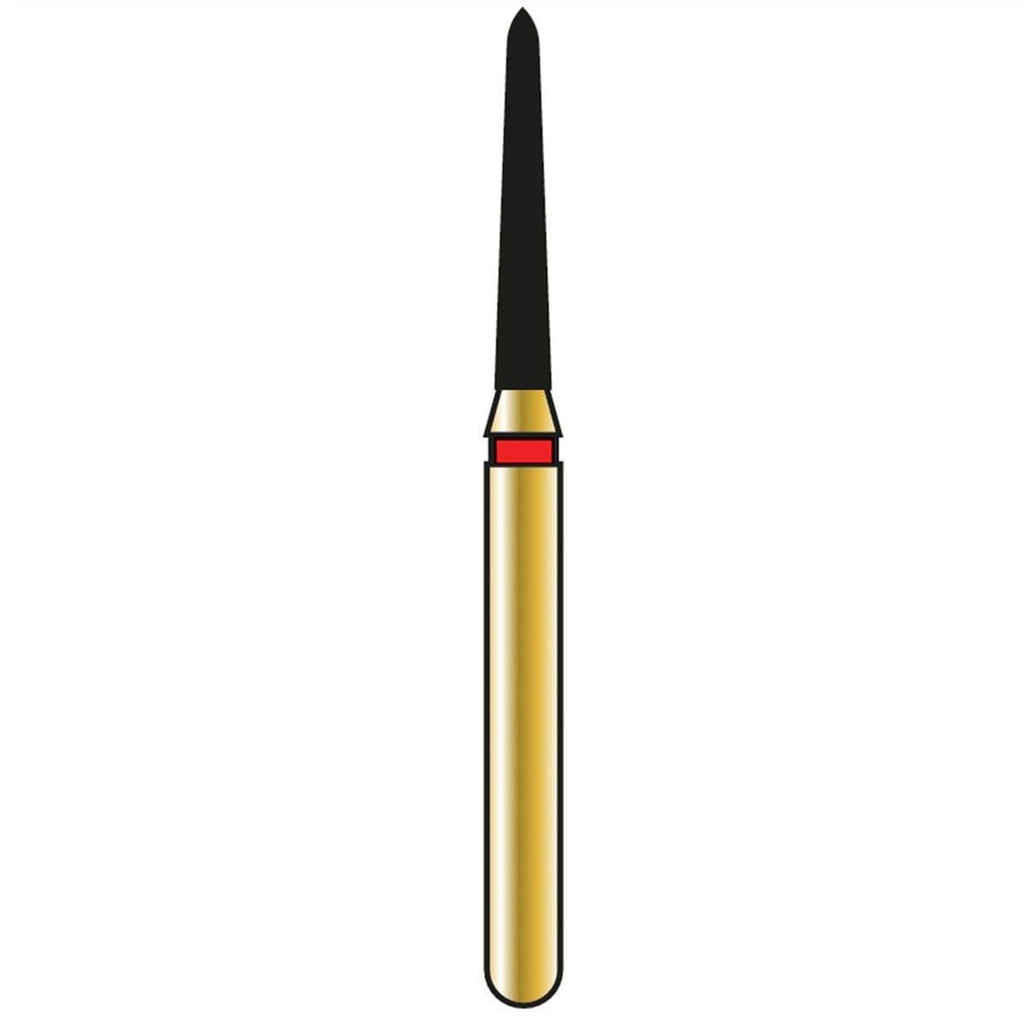 Tapered Torpedo/Curettage Gold Diamond Burs