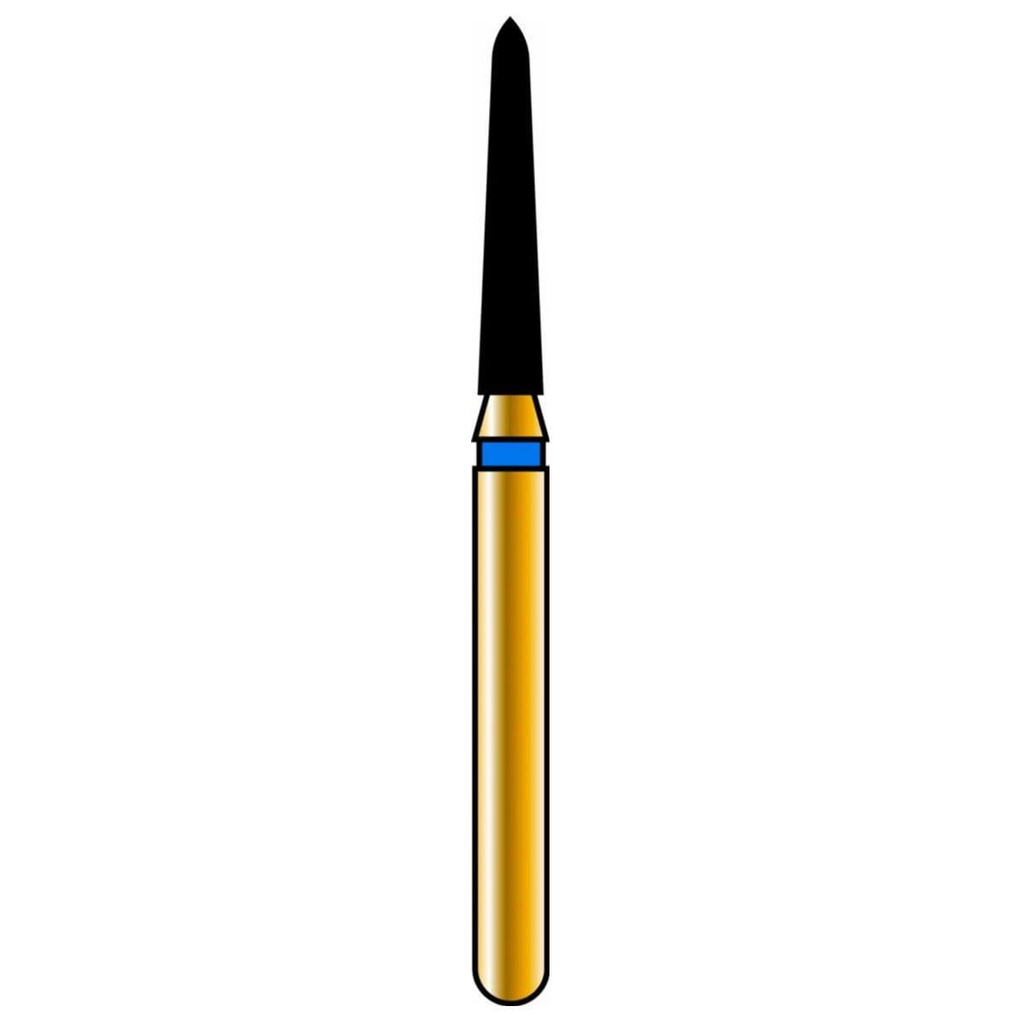 Tapered Torpedo/Curettage Gold Diamond Burs