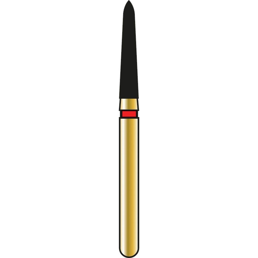 Tapered Torpedo/Curettage Gold Diamond Burs