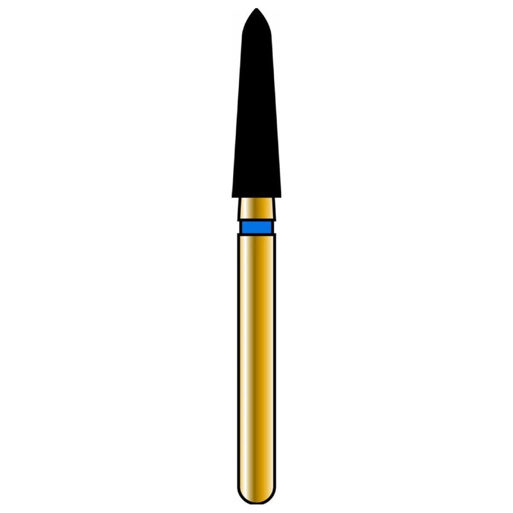 Tapered Torpedo/Curettage Gold Diamond Burs