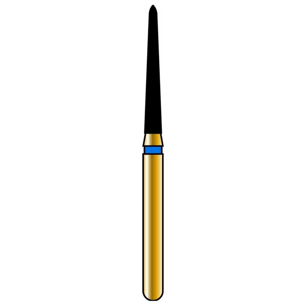 Tapered Torpedo/Curettage Gold Diamond Burs