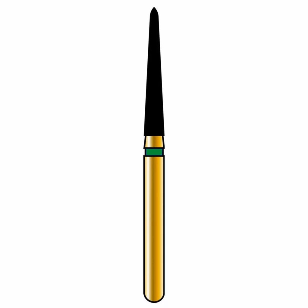 Tapered Torpedo/Curettage Gold Diamond Burs