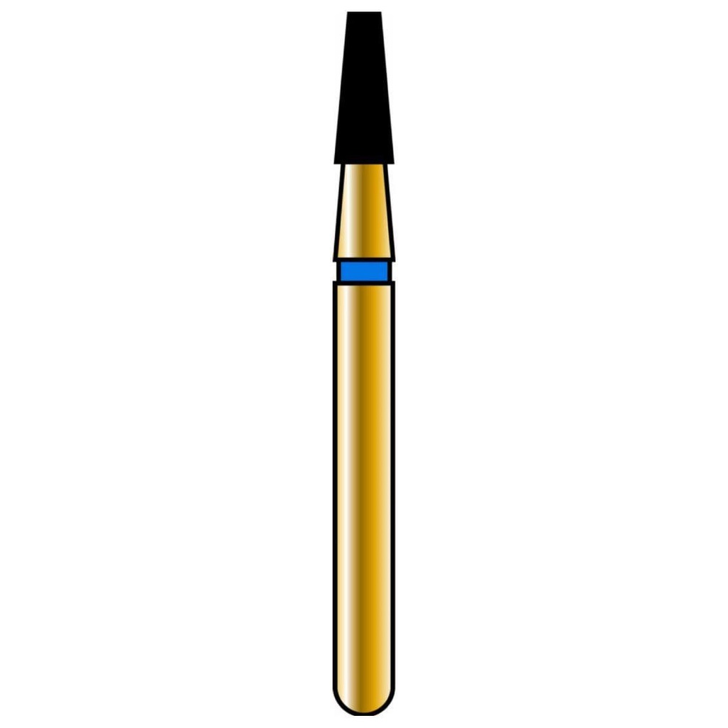 Flat End Taper Gold Diamond Burs
