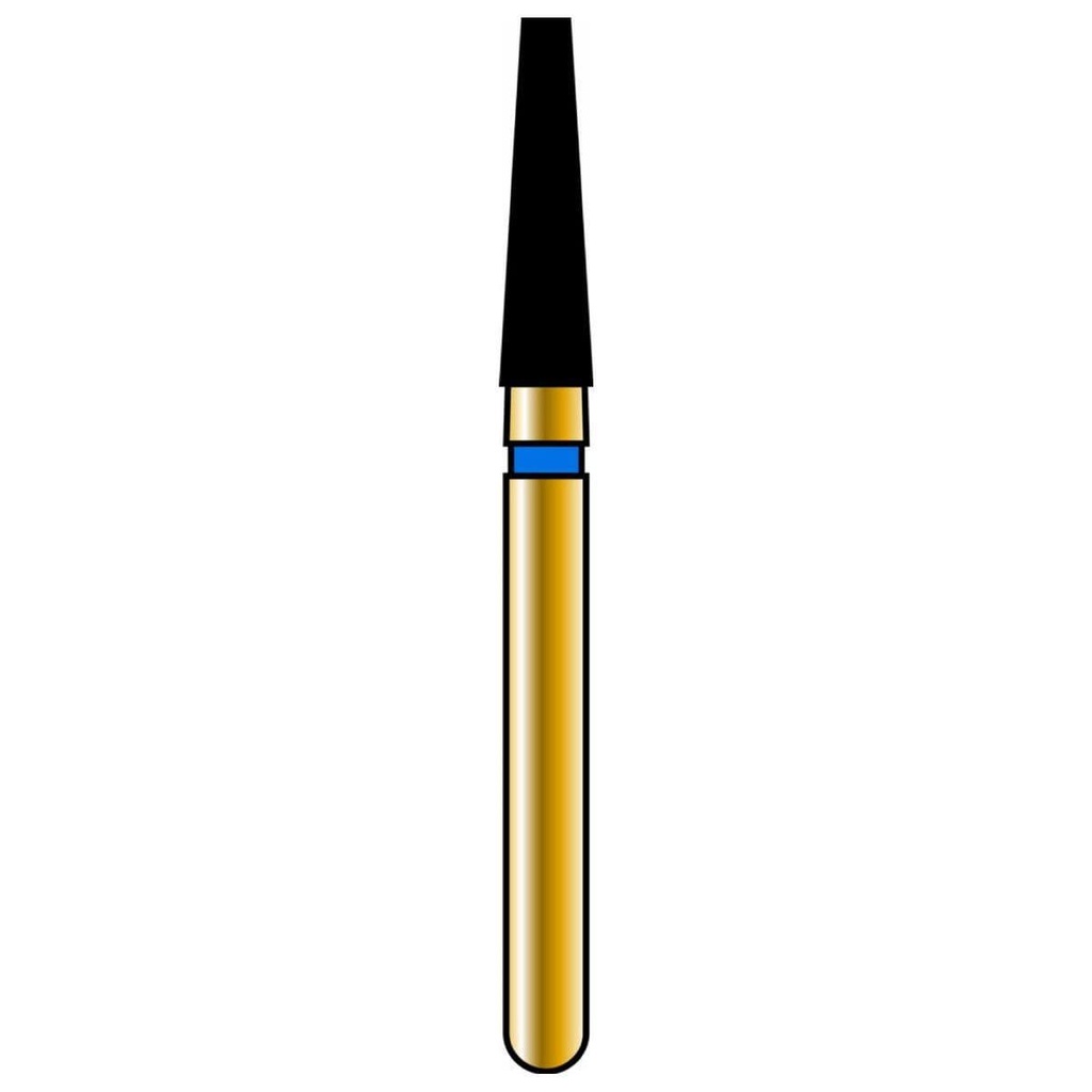 Flat End Taper Gold Diamond Burs