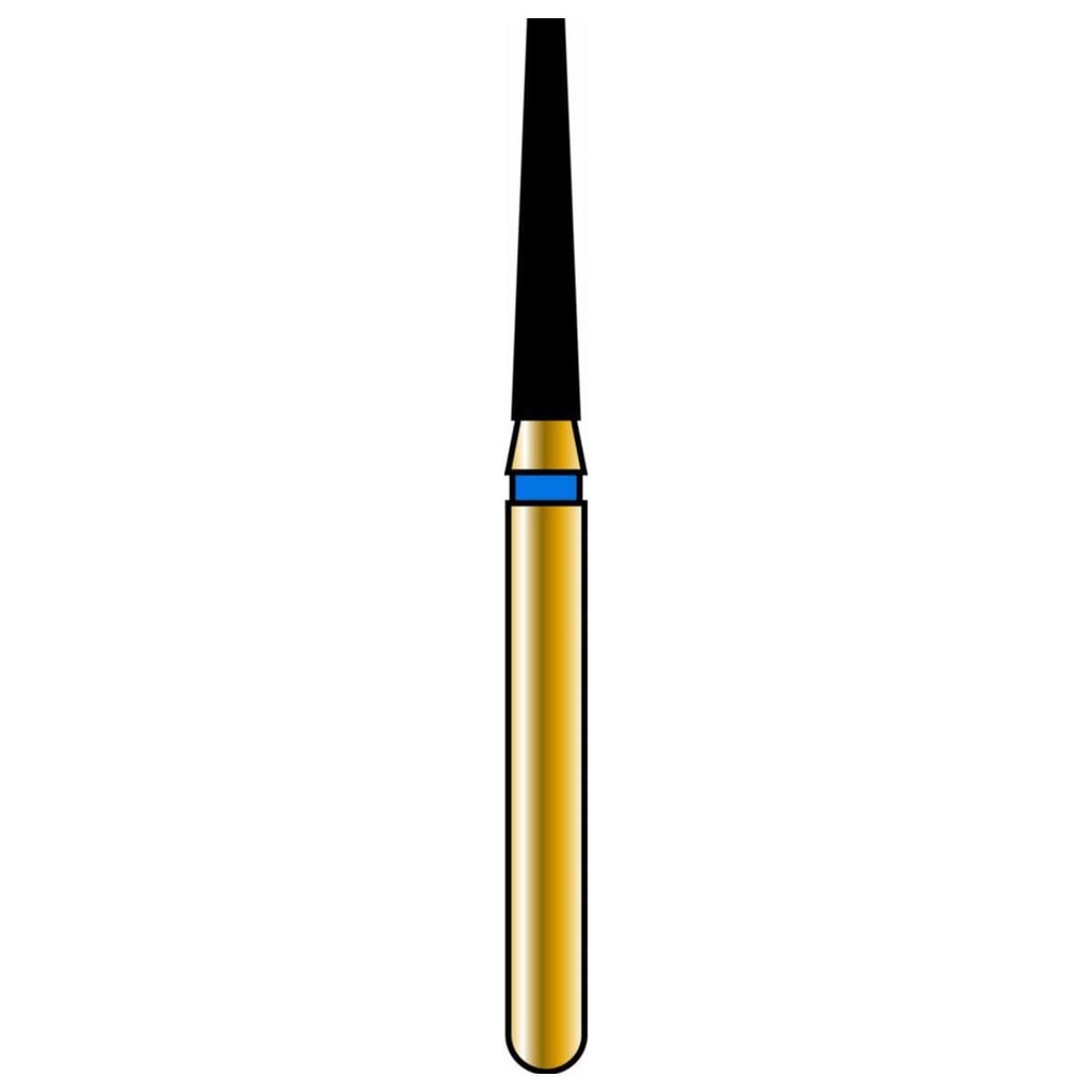 Flat End Taper Gold Diamond Burs