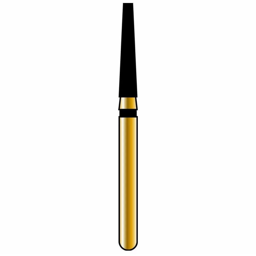 Flat End Taper Gold Diamond Burs