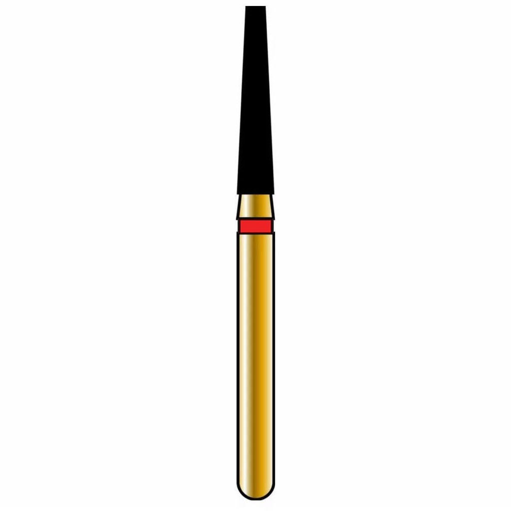 Flat End Taper Gold Diamond Burs