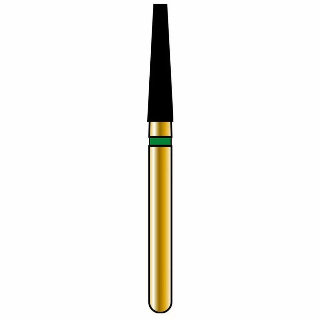 Flat End Taper Gold Diamond Burs