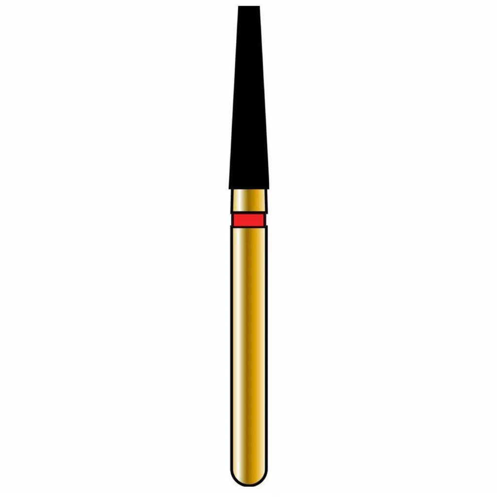Flat End Taper Gold Diamond Burs
