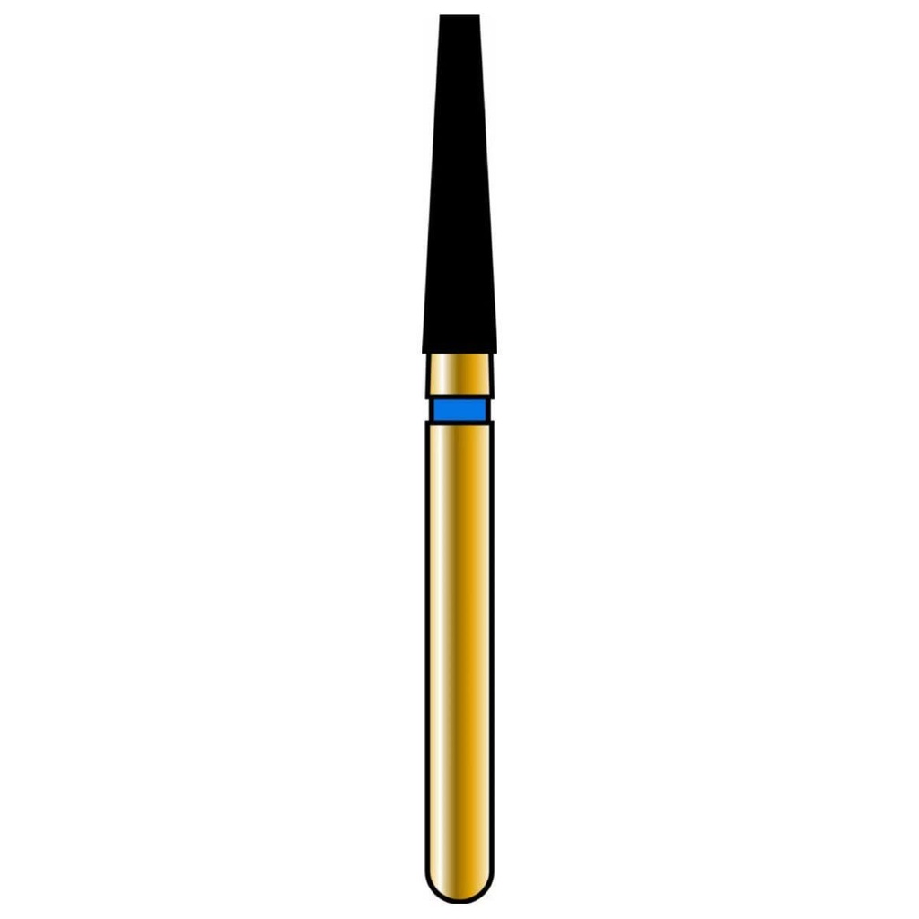 Flat End Taper Gold Diamond Burs