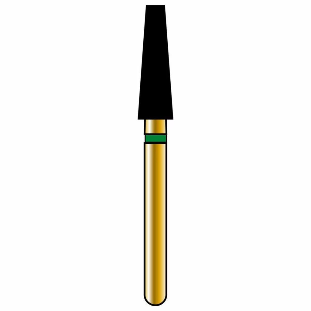 Flat End Taper Gold Diamond Burs