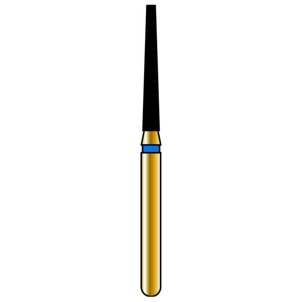 Flat End Taper Gold Diamond Burs