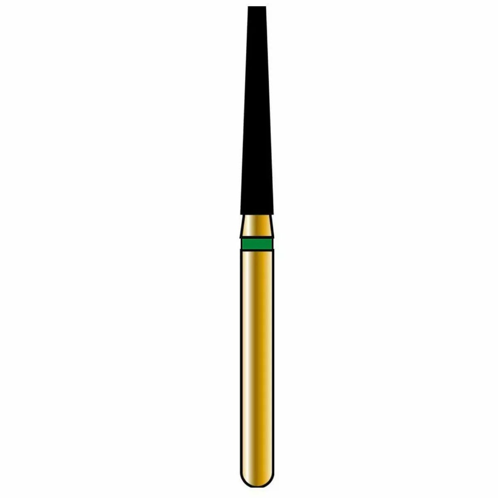 Flat End Taper Gold Diamond Burs