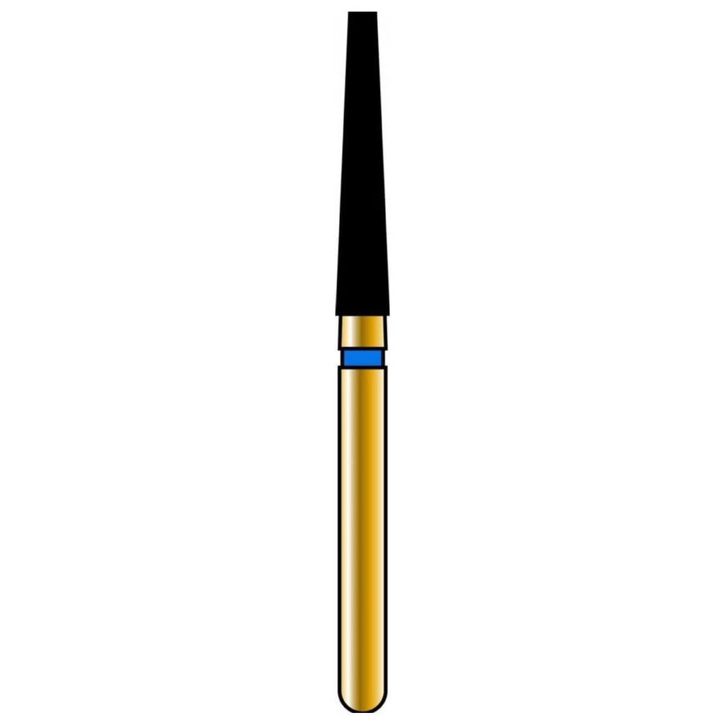 Flat End Taper Gold Diamond Burs