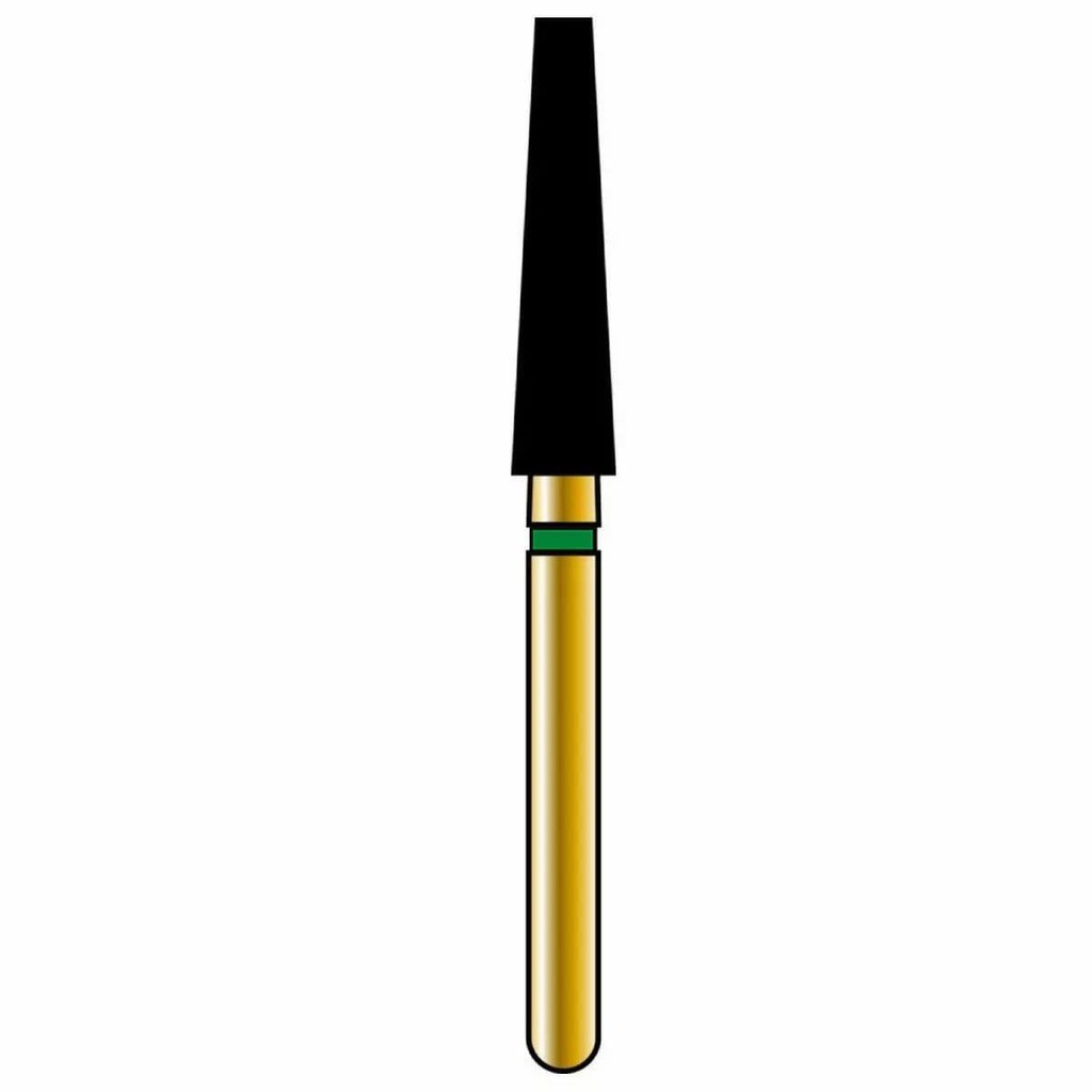 Flat End Taper Gold Diamond Burs