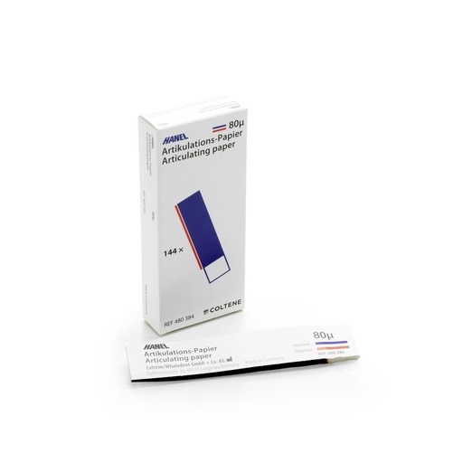 [480384] Hanel Articulating Paper 80µ I-Shape strips Blue-Red
