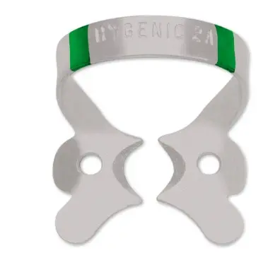 [H09958] HYGENIC FIESTA Color Coded Matte Finish Winged Clamp #2A Premolars And Upper Incisors
