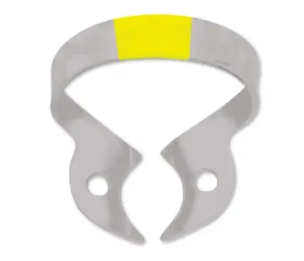 [H02798] HYGENIC FIESTA Color Coded Matte Finish Wingless Clamp #W8 General Purpose, Upper Molar Clamp