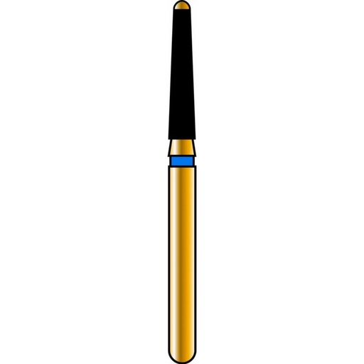 [G851-314-016-08.0-M] Round End Taper with Safe End Gold Diamond Burs