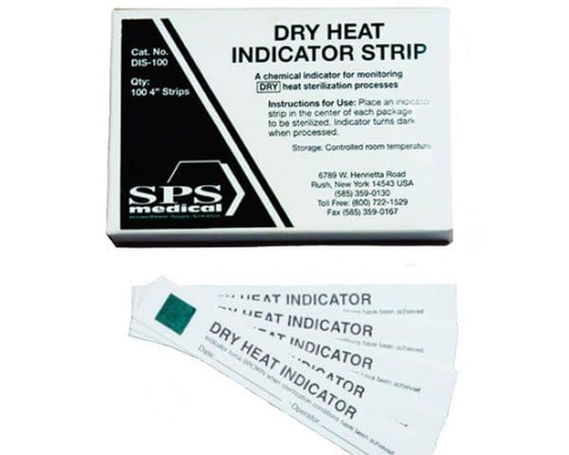 [DIS100] Dry Heat Process Indicator Test Strips, 100/box