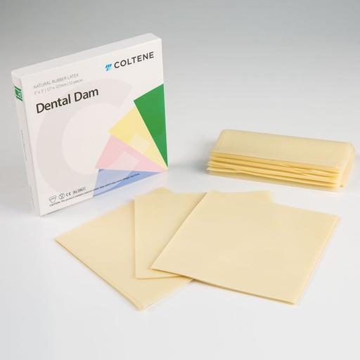 [H00525] Dental Dam Latex, 5x5, Heavy, Light Color -52 pcs