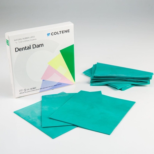 [H09928] Dental Dam Non-Latex, 5x5, Medium, Green -15 pcs