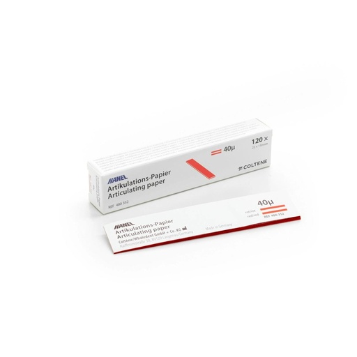 [480352] Hanel Articulating Paper 40µ Strips 22 x 110 mm Red