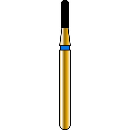 [G838-314-012-04.0-M] Round End Cylinder Gold Diamond Burs