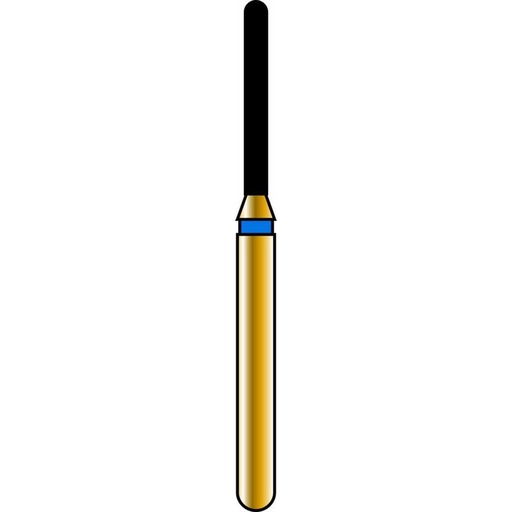 [G881-314-010-08.0-M] Round End Cylinder Gold Diamond Burs