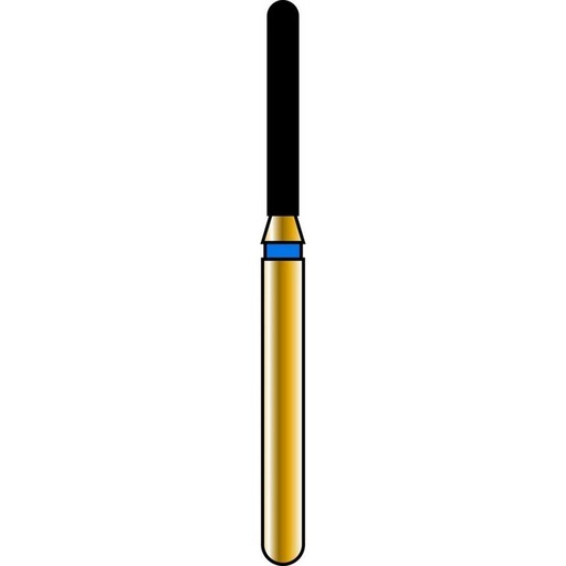 [G881-314-012-08.0-M] Round End Cylinder Gold Diamond Burs