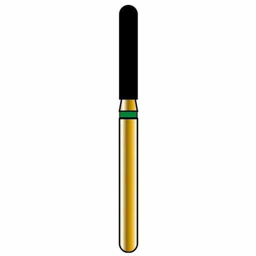 [G881-314-016-08.0-C] Round End Cylinder Gold Diamond Burs