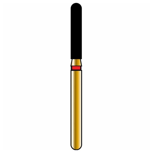 [G881-314-016-08.0-F] Round End Cylinder Gold Diamond Burs