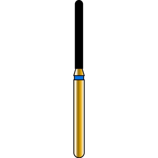 [G882-314-012-10.0-M] Round End Cylinder Gold Diamond Burs
